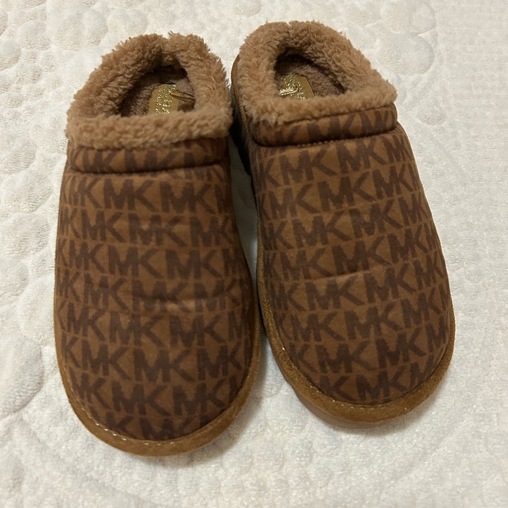 Michael Kors Kids Brown MK Logo Slip-On Clogs